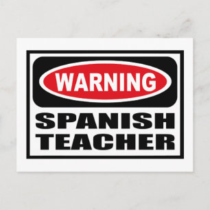 Varning SPANISH TEACHER-vykort Vykort