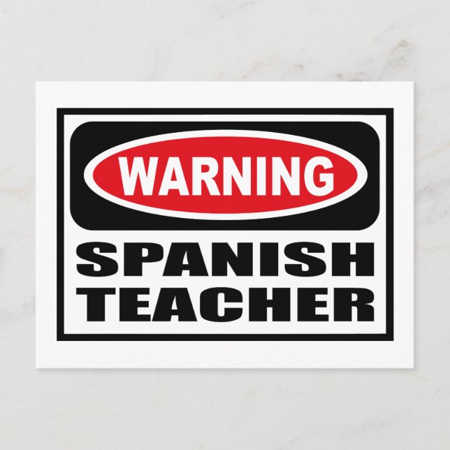 Varning SPANISH TEACHER-vykort Vykort (Framsida)