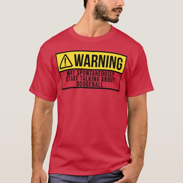 Varning Sport Dodgeball vänner retro T Shirt (Framsida)