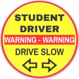 Varning Student Driver (Drive Slow) Gult School Klistermärken