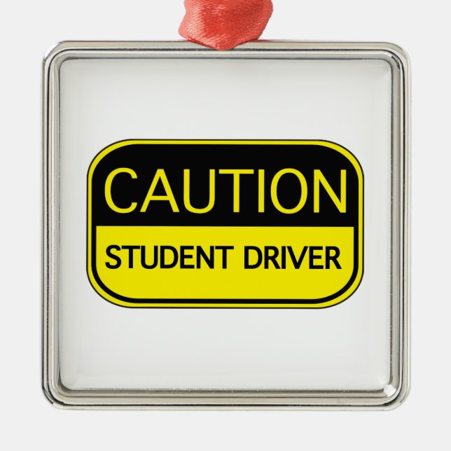Varning Student-drivrutin Julgransprydnad Metall (Framsidan)