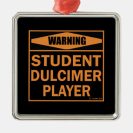 Varning! Student Dulcimer Player! Julgransprydnad Metall