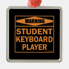 Varning! Student Tangentbord Player! Julgransprydnad Metall