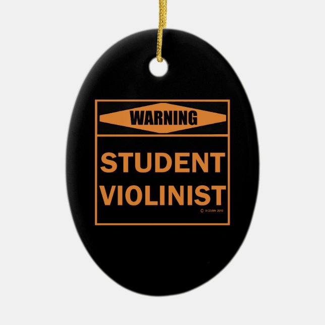 Varning! Student Violinist! Julgransprydnad Keramik (Framsidan)