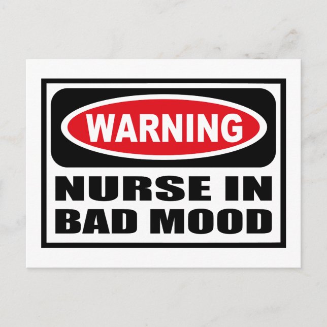 Varning SUKERSJUKSKA I DÅLIGT HUMÖR Postkort Vykort (Framsida)