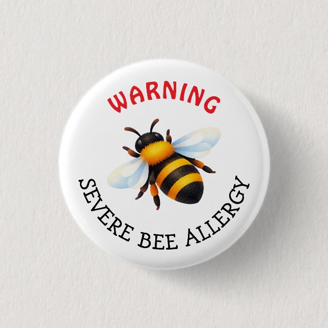 Varning Svår BEE-allergi larmknapp Knapp (Framsida)