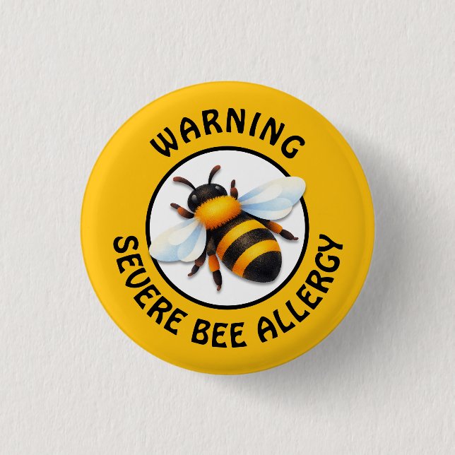 Varning Svår BEE-allergi larmknapp Knapp (Framsida)