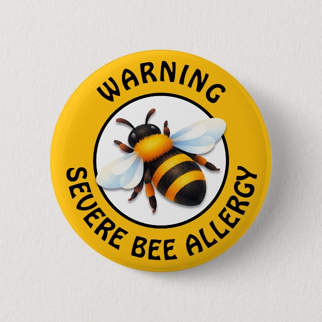 Varning Svår BEE-allergi larmknapp Knapp (Framsida)