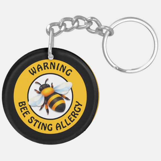 Varning Svår BEE-allergi Varningsknapp (Vänster Baksida)