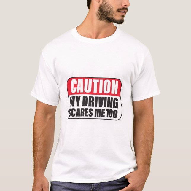 Varning Tee for Crazy Drivers - Hilarious Hones (Framsida)
