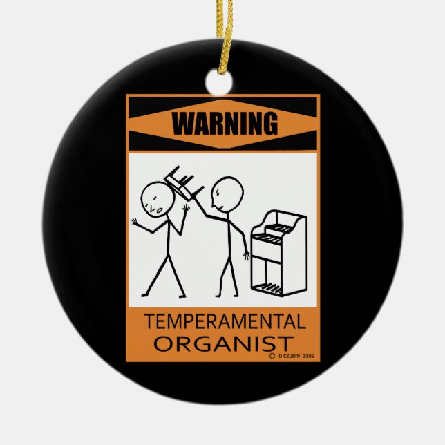 Varning! Temperamentsorganism Julgransprydnad Keramik (Framsidan)