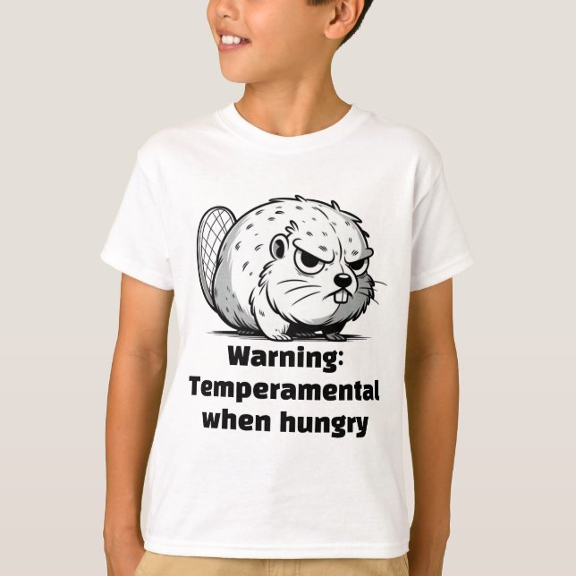 "Varning: Temperatur när Hungrigt" T Shirt (Framsida)