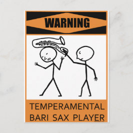 Varning Temperbasic Bari Sax Player Vykort