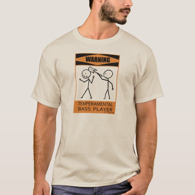 Varning Temperbasic Bass Player T Shirt (Framsida)