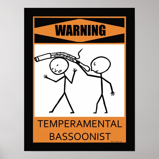 Varning Temperbasic Bassoonist Poster (Framsidan)