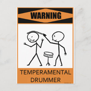 Varning Temperbasic Drummer Vykort