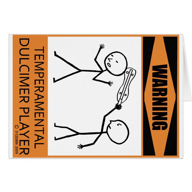 Varning Temperbasic Dulcimer Player Hälsningskort (Framsidan Horizontal)