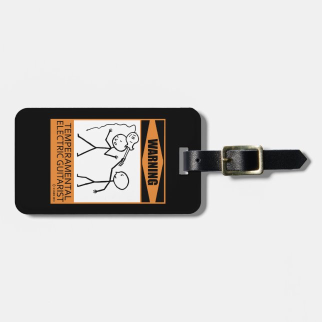 Varning! TemperBasic Electric Guitar Player Bagagebricka (Horisontell Framsida)