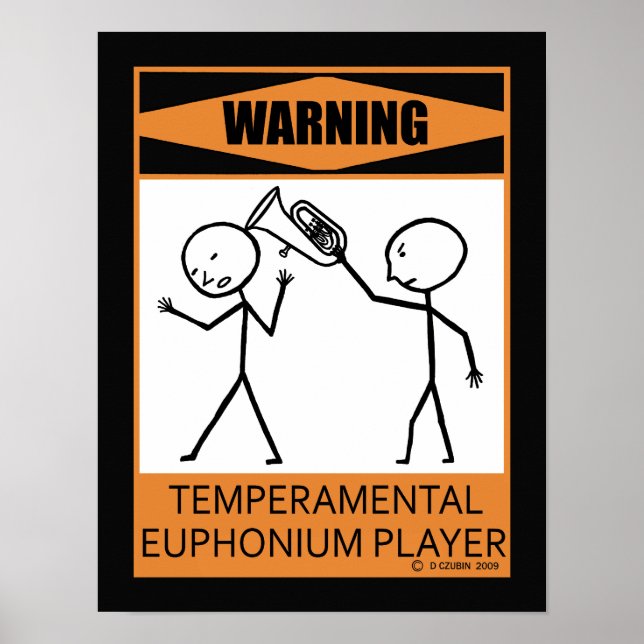Varning Temperbasic Euphonium Player Poster (Framsidan)