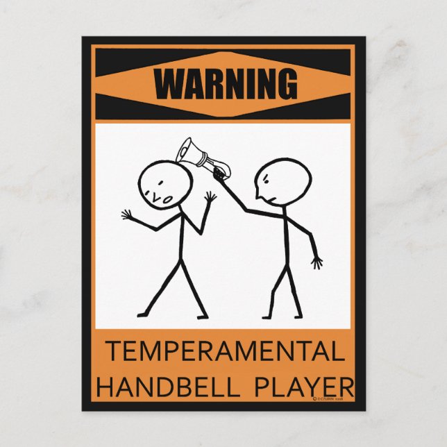 Varning - Temperbasic Handbell Player Vykort (Framsida)