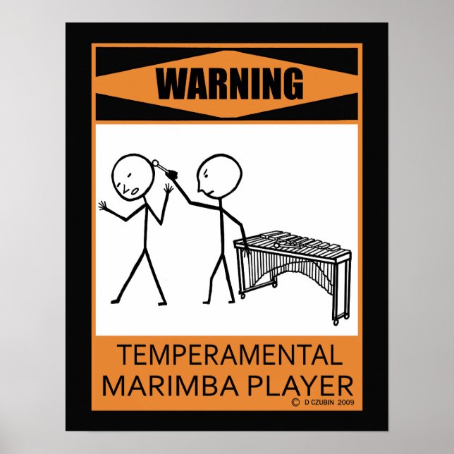 Varning Temperbasic Marimba Player Poster (Framsidan)