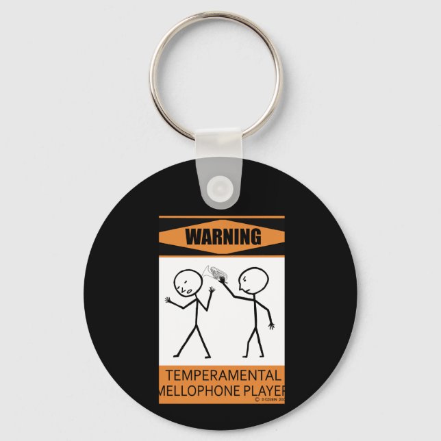 Varning Temperbasic Mellophone Player Nyckelring (Framsida)