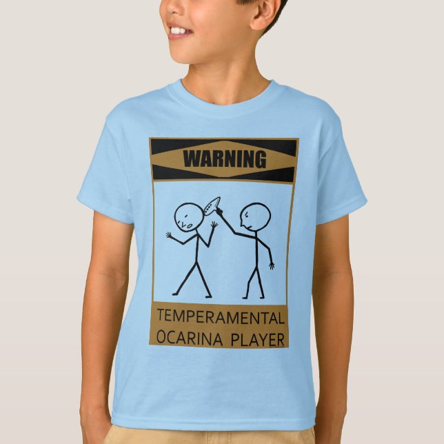 Varning Temperbasic Ocarina Player T Shirt (Framsida)
