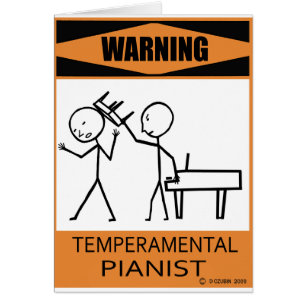 Varning Temperbasic Pianist Hälsningskort
