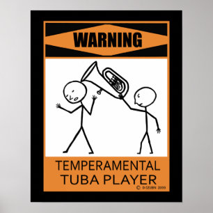 Varning Temperbasic Tuba Player Poster