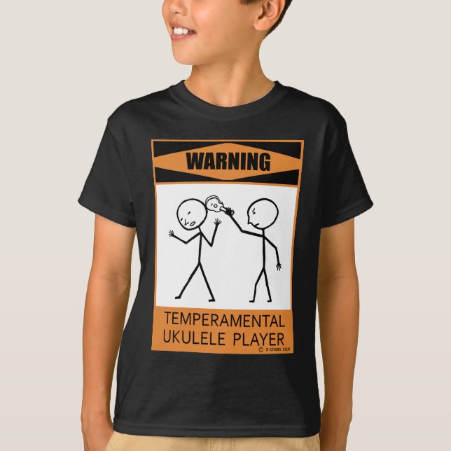 Varning Temperbasic Ukulele Player T-shirt (Framsida)