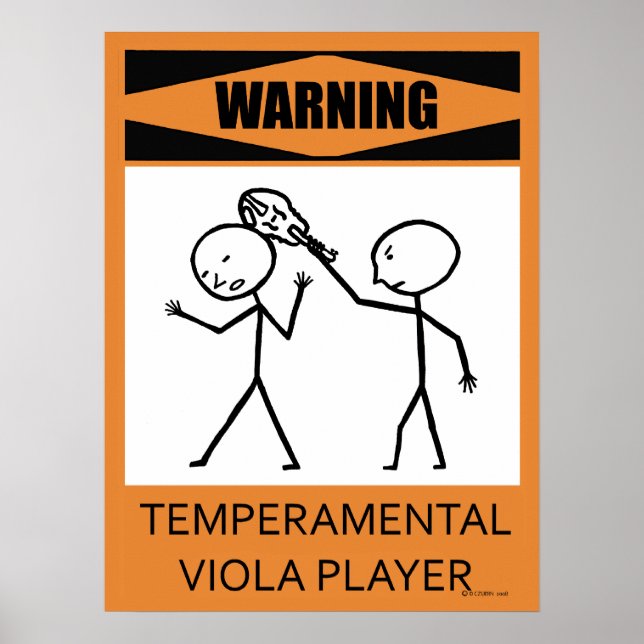 Varning Temperbasic Viola Player Poster (Framsidan)