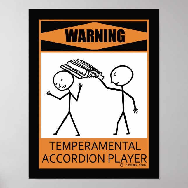 Varning - Temperfundamental Accordion Player Poster (Framsidan)