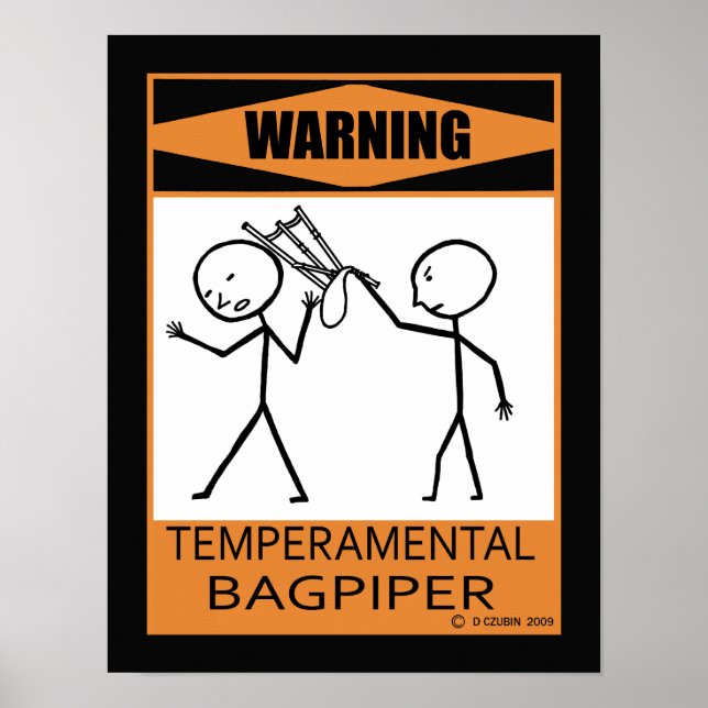 Varning Temperfundamental Bagpiper Poster (Framsidan)