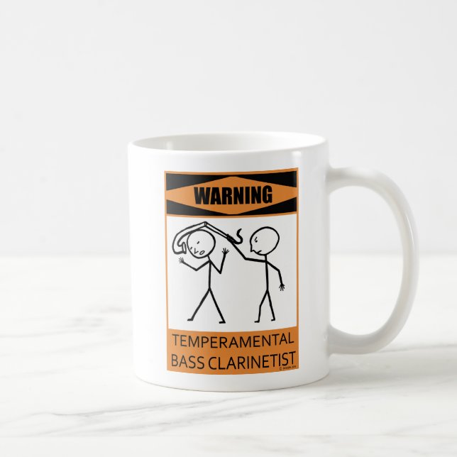 Varning Temperfundamental Bass Clarinetist Coffee  Kaffemugg (Höger)
