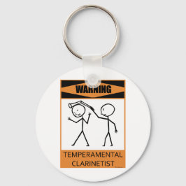 Varning Temperfundamental Clarinetist Nyckelring