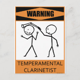 Varning Temperfundamental Clarinetist Vykort