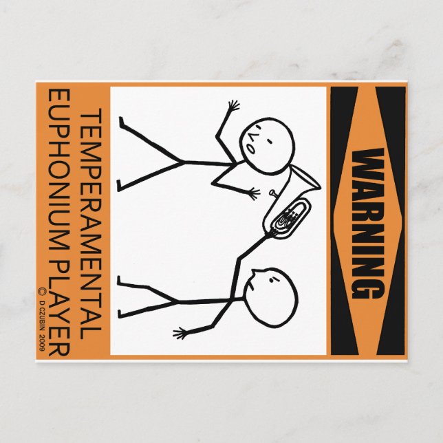 Varning Temperfundamental Euphonium Player Vykort (Framsida)