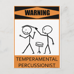 Varning - Temperfundamental perkussionist Vykort