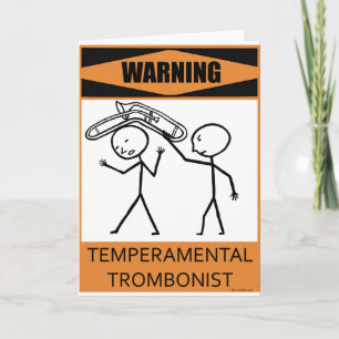 Varning Temperfundamental Trombonist Kort