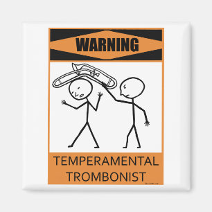 Varning Temperfundamental Trombonist Magnet