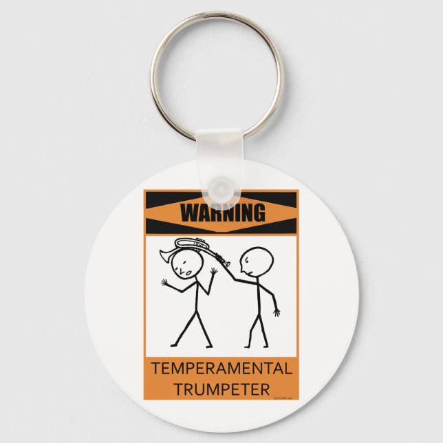 Varning Temperfundamental Trumpeter Nyckelring (Framsida)