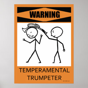 Varning Temperfundamental Trumpeter Poster