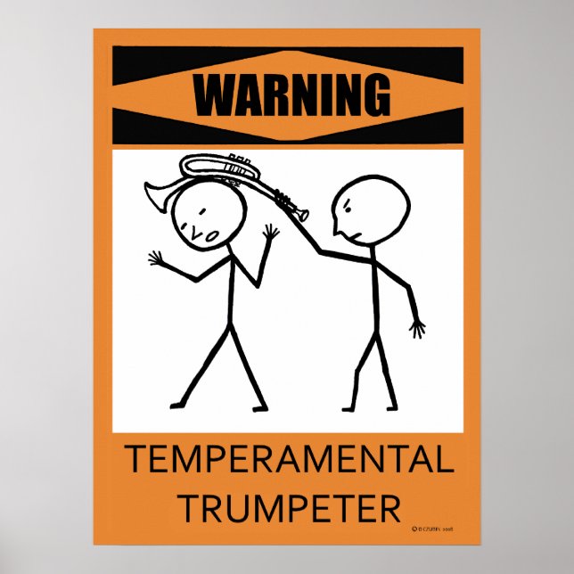 Varning Temperfundamental Trumpeter Poster (Framsidan)