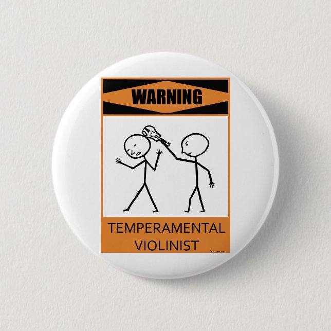 Varning Temperfundamental Violinist Knapp (Framsida)