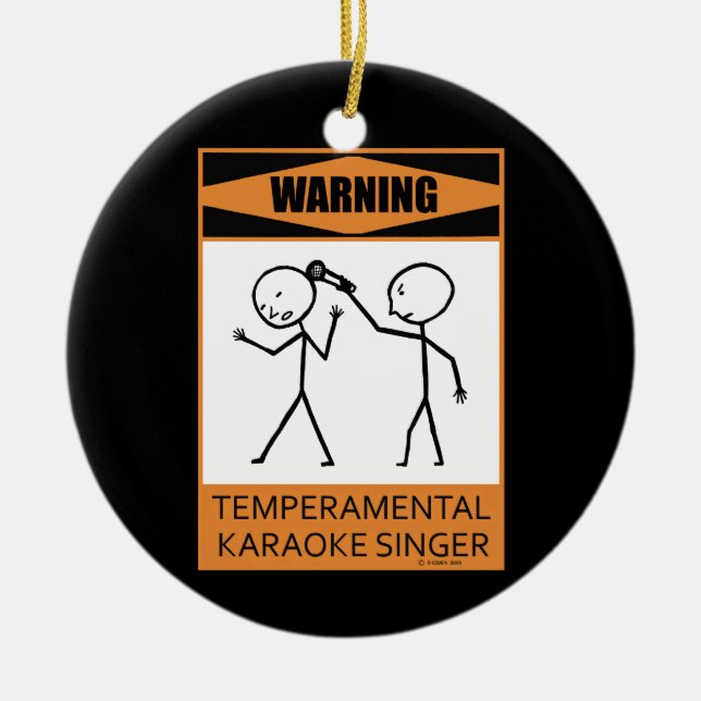 Varning! TemperPrincip Karaoke Singer Julgransprydnad Keramik (Framsidan)