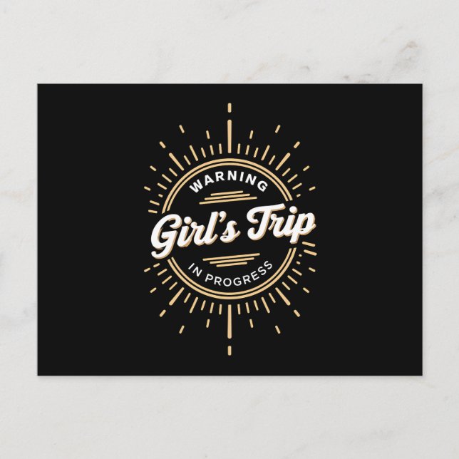 Varning Tjejresan pågår sommarlov Vykort (Framsida)