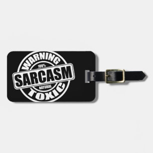 Varning Toxic Sarcasm-etikett Bagagebricka