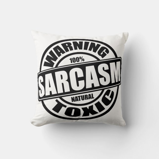 Varning Toxic Sarcasm Funny Quote Kudde (Framsida)