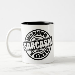 Varning Toxic Sarcasm Humoral fras Två-Tonad Mugg