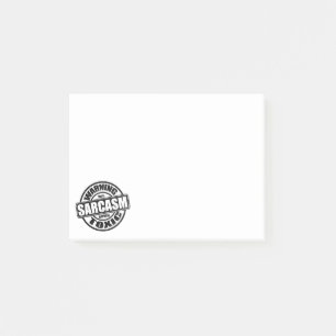 Varning Toxic Sarcasm Humous Phrase Post-it Block